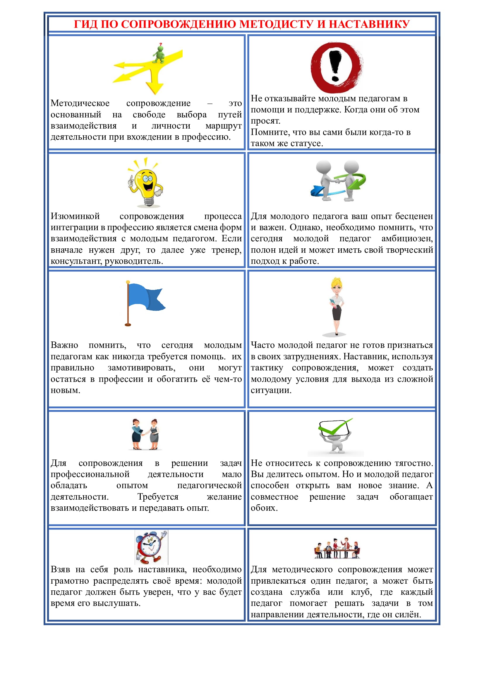 Гид по сопровождению методисту и наставнику